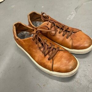OluKai Lae'ahi Li 'Ili Mens Leather Sneakers Fox Brown 10.5 10455-FXFX